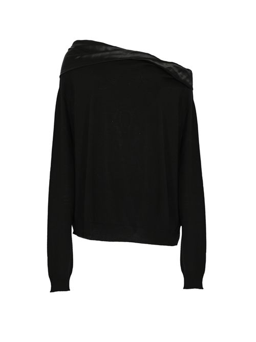 Maglione in lana con scollo in satin ALBERTA FERRETTI | A0923 66060555